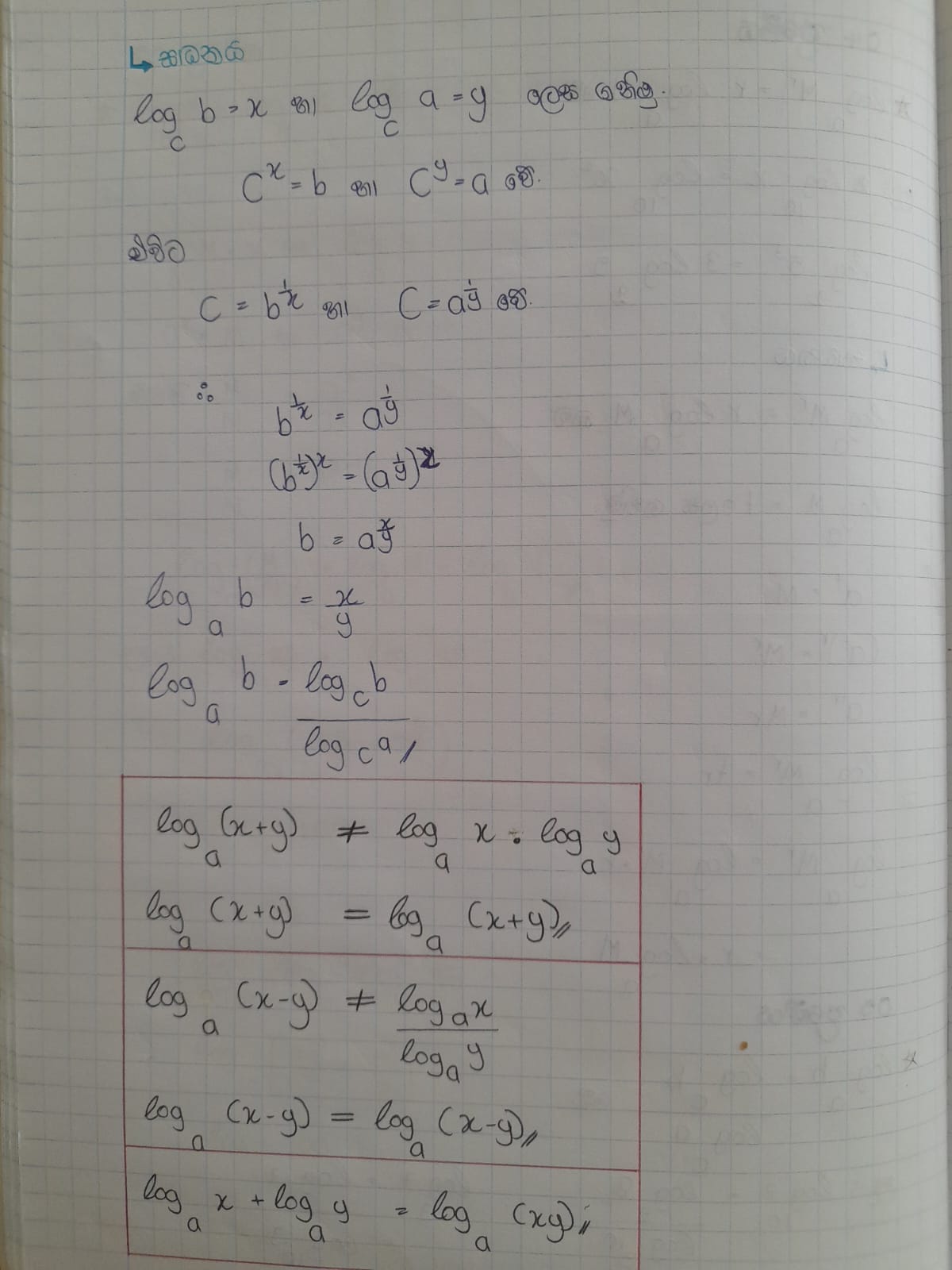 LOGARITHMIC LAWS | COMPLETED NOTE