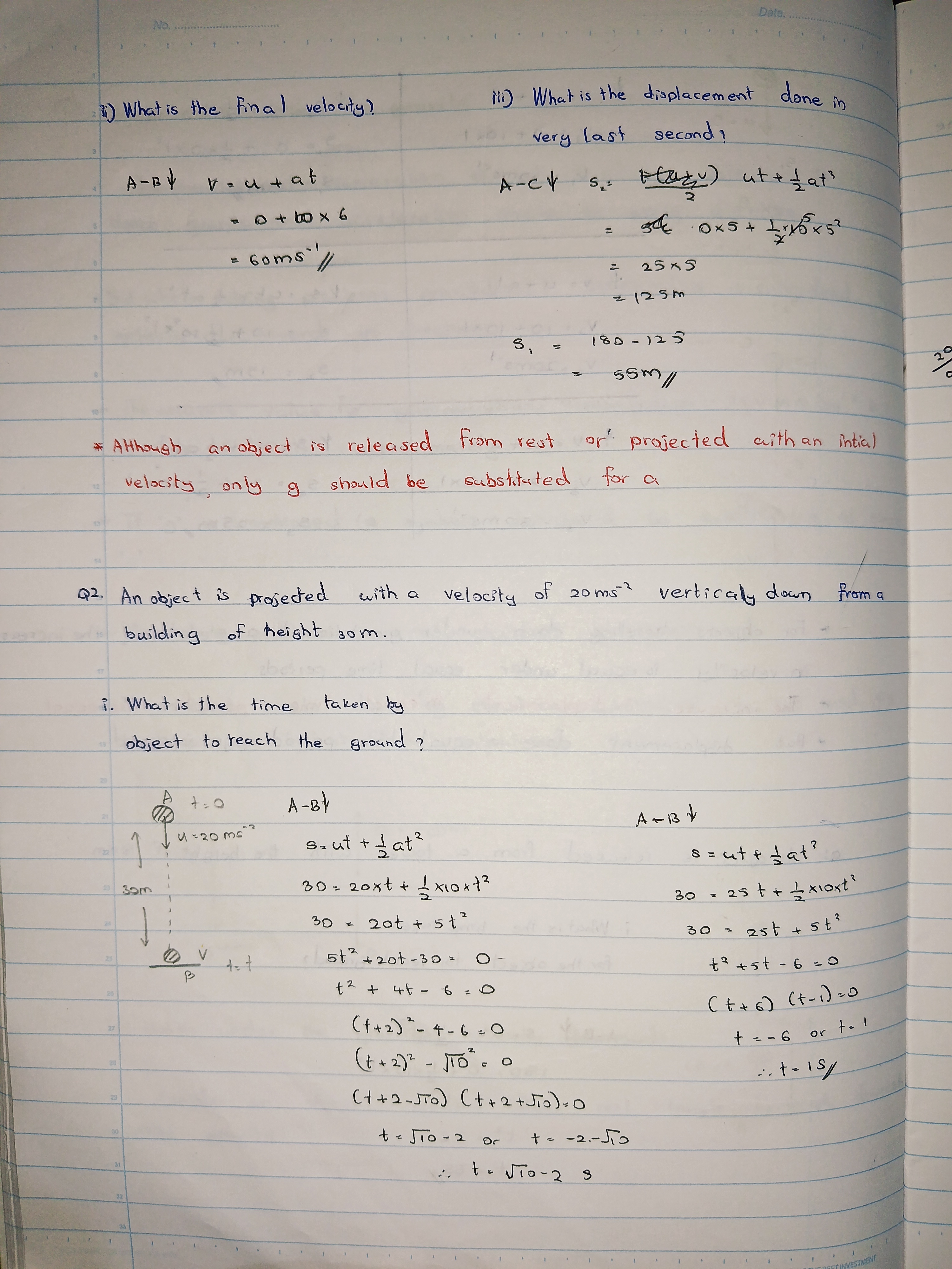 Motion Under Gravity | FULL NOTE