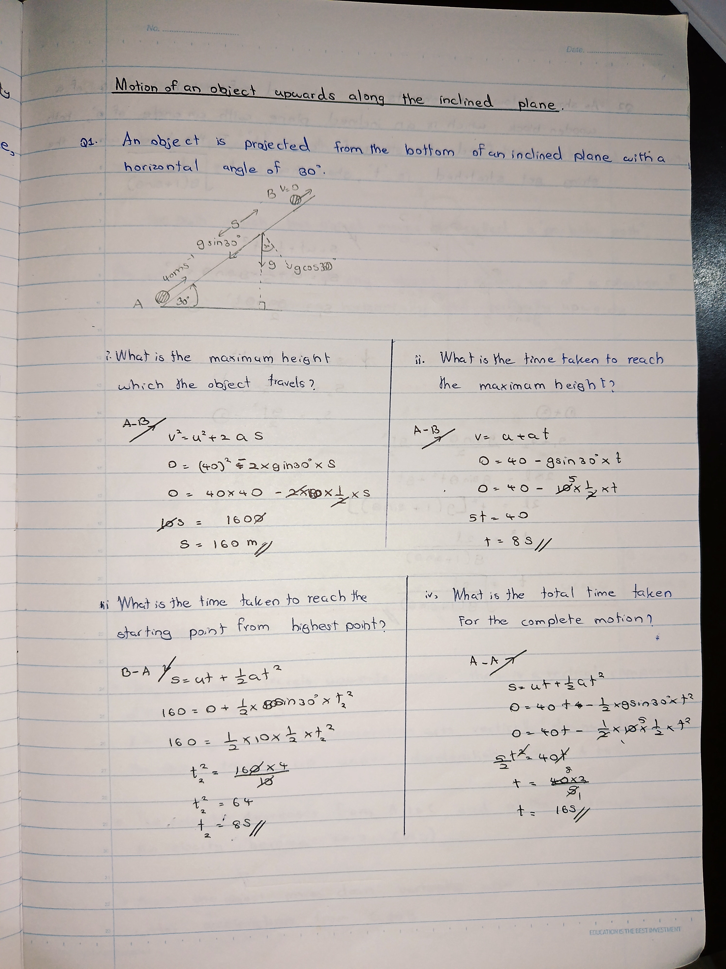 Motion Under Gravity | FULL NOTE
