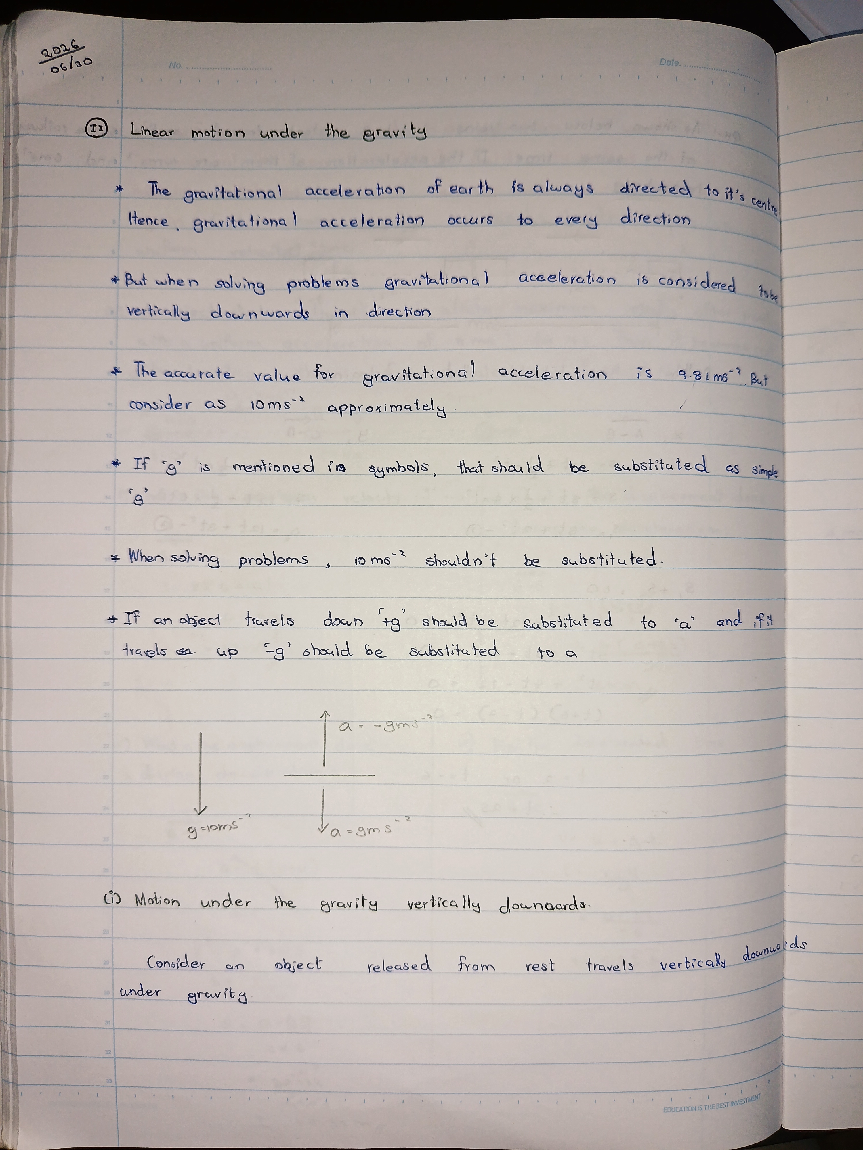 Motion Under Gravity | FULL NOTE