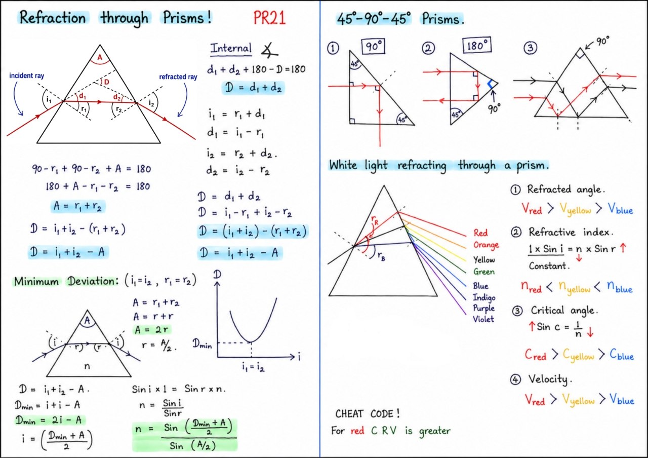 Refraction through Prisms | PR21 | SHORT NOTE