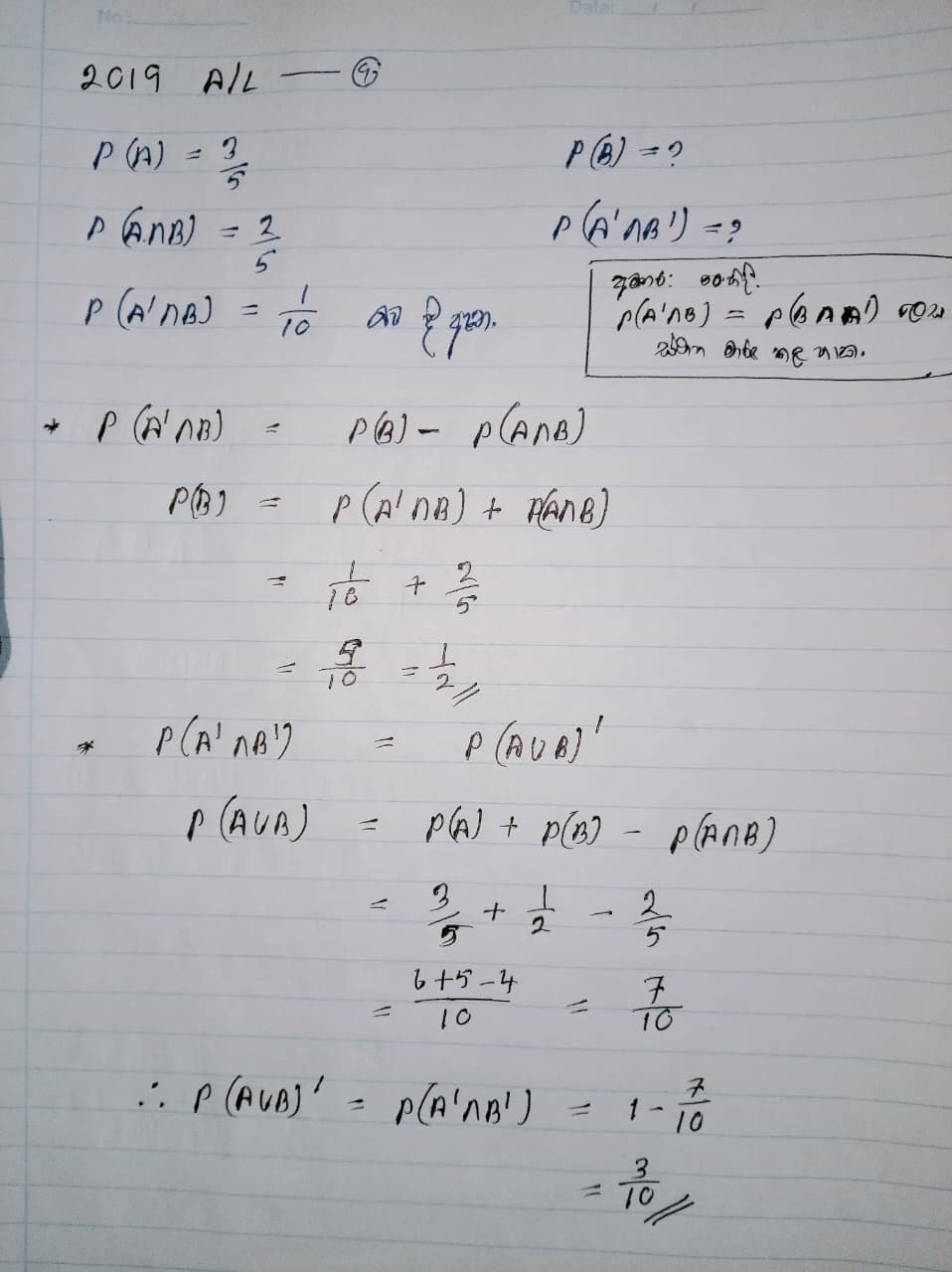 සම්භාවිතාව (A) | SHORT NOTE