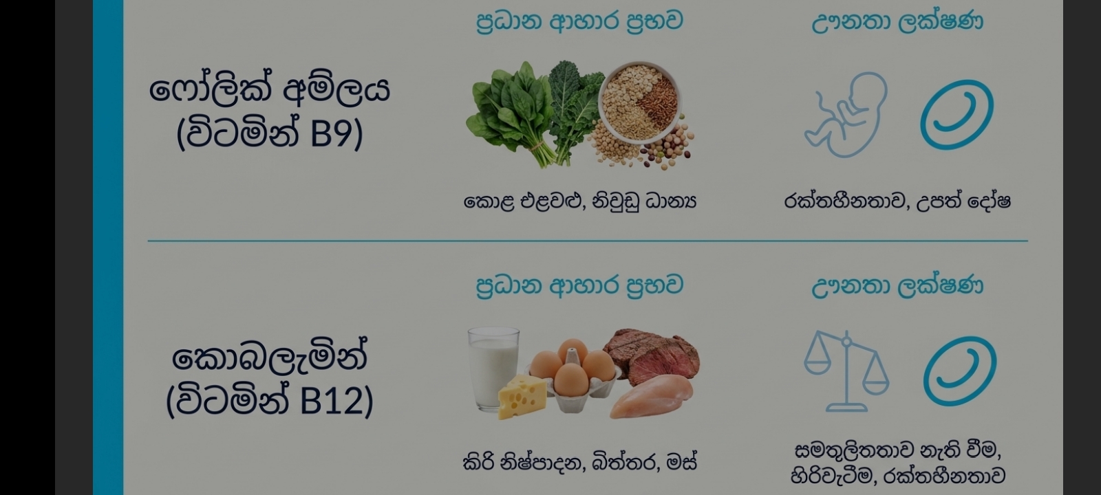 විටමින්, ආහාර ප්‍රභව හා ඌනතා ලක්ෂණ | SHORT NOTE